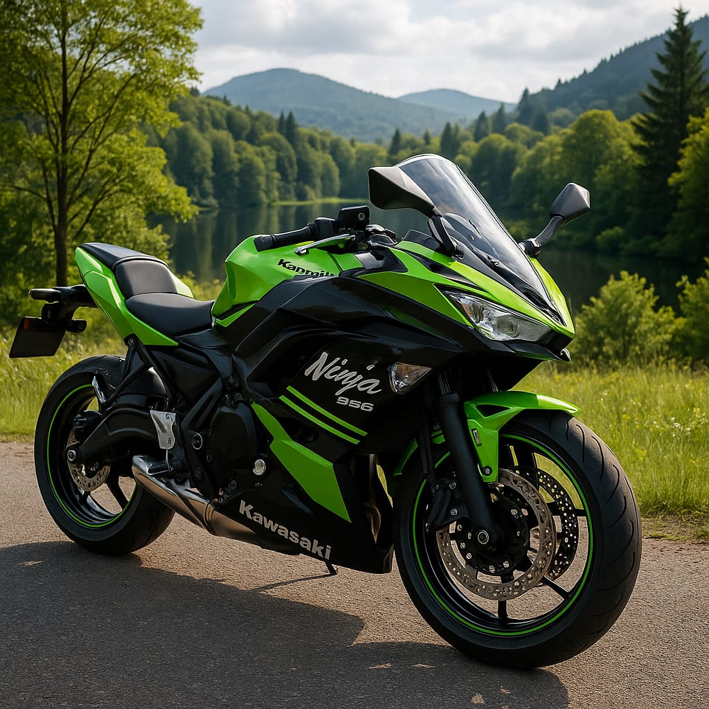 Kawasaki Ninja 650 is back with 67.3 bhp power with green colour and price is 7.27 lakh